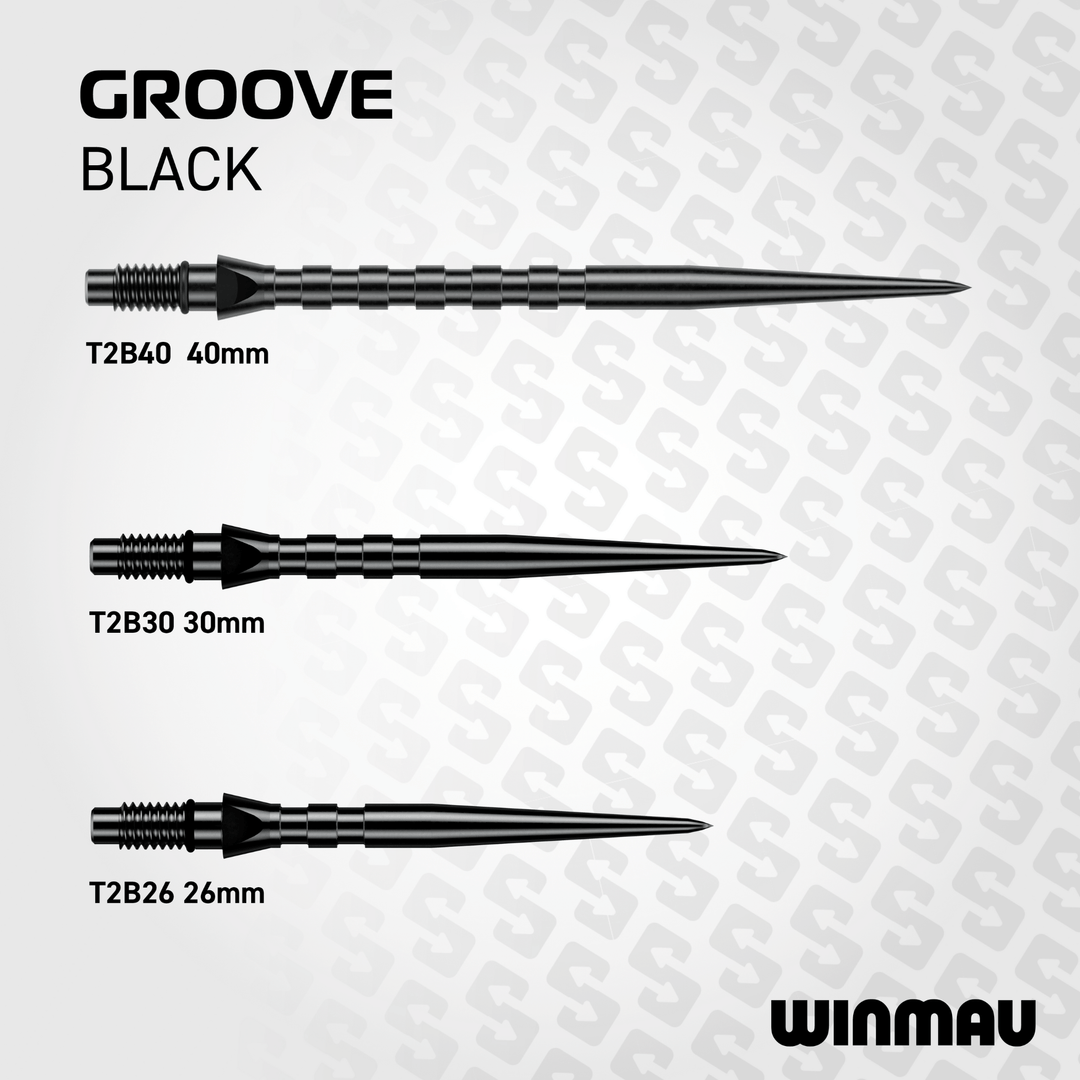 Winmau Switch Point Groove Black Spitzen Größen