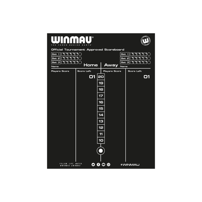 Winmau Dry Wipe Scoreboard Schwarz